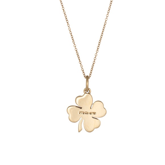 Tiffany & Co Four Leaf Clover Charm 18" Necklace 18k Rose Gold - Picture 3 of 3